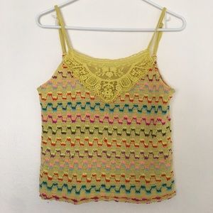 Free people colorful knitted tank top